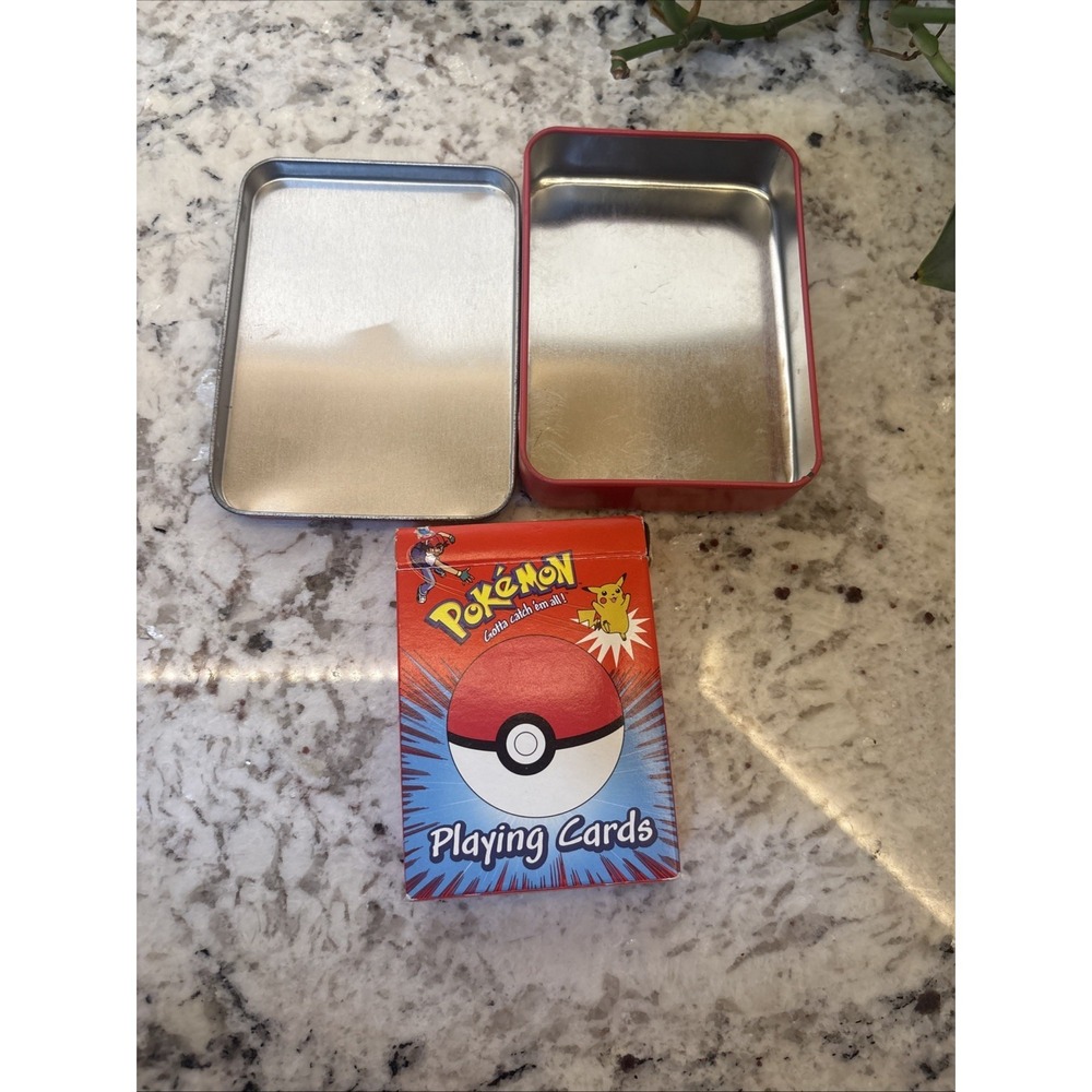 Vintage Pokemon Playing Cards Tin 1999 Nintendo Bicycle Pikachu 54 Cards - Picture 4 of 16
